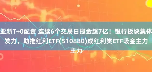 亚新T+0配资 连续6个交易日揽金超7亿！银行板块集体发力，助推红利ETF(510880)成红利类ETF吸金主力