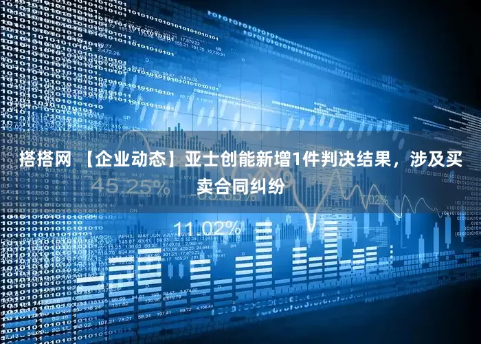 搭搭网 【企业动态】亚士创能新增1件判决结果，涉及买卖合同纠纷